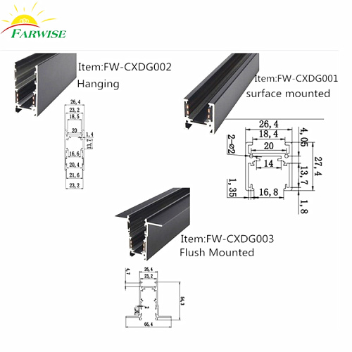 4 Wires magnetic Spot Light Track Rail